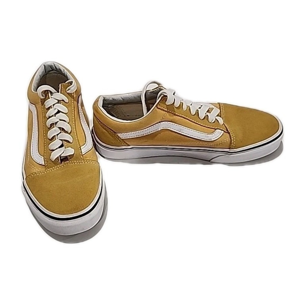 VANS Suede Canvas Old Skool Yellow Skate Sneakers Unisex Mens 6 Womens 7.5 Shoes